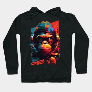 Anime Cyber Ape (Sci-Fi Ape Vintage Retro Future Design Cyberpunk Space Ape) Hoodie